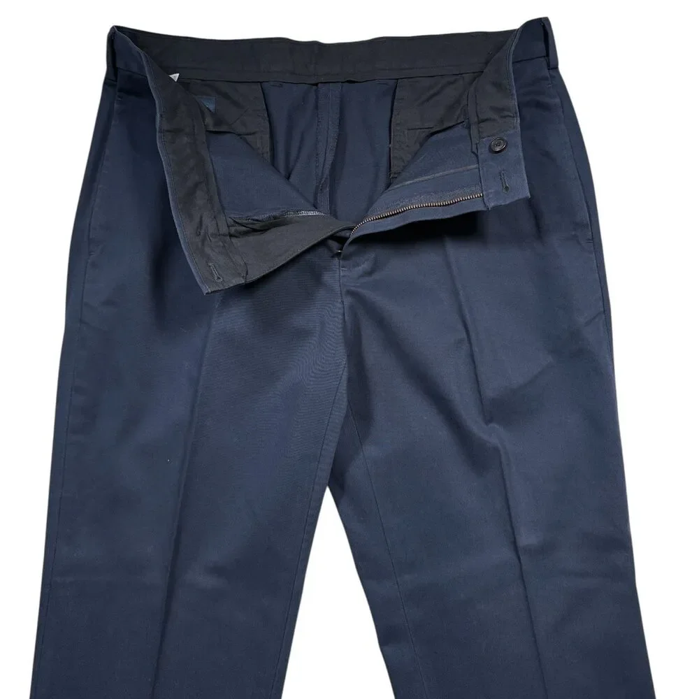 Brooks Brothers Mens 36x30 Navy Blue Advantage Chino Clark Fit Flat Front Pants - Picture 4 of 6